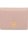 Prada Small Saffiano Leather Wallet In Pink