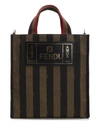 FENDI FENDI STRIPED TOP HANDLE TOTE BAG