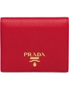 PRADA PRADA SMALL LOGO WALLET - RED