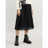 MONCLER HIGH-WAIST PLEATED PERFORATED STRETCH-JERSEY MIDI SKIRT