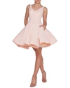 Ieena For Mac Duggal Sleeveless V-neck Fit-and-flare Dress W/ Dramatic Skirt In Blush