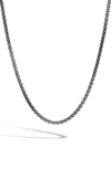 John Hardy Sterling Silver With Satin Matte Black Rhodium Classic Chain Necklace, 26 In Silver/ Black Rhodium