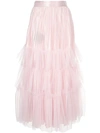 HUISHAN ZHANG TULLE TIERED MAXI SKIRT