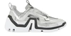 PIERRE HARDY VIBE TRAINERS,RS02/MIRROR FABRIC-DENIM-CALF SILVER