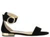 Jimmy Choo Jamie Flat Suede Sandals In Black