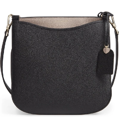 Kate Spade Large Margaux Leather Crossbody Bag In Black/warm Taupe