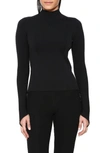 ADAM SELMAN RIB KNIT MOCK NECK TOP,14402RIB