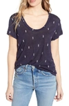 Rails Luna Pineapple Print Tee In Navy White Mini Pineapples
