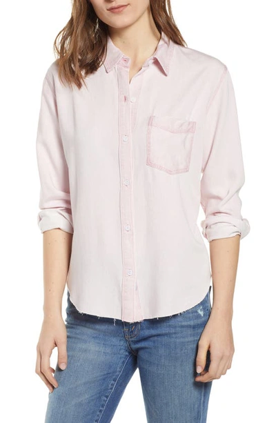 Rails Ingrid Raw Hem Long Sleeve Button-up Shirt In Pink