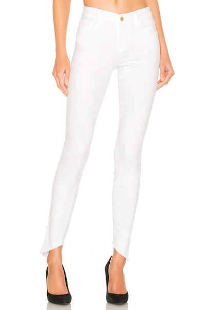 Frame Le High Rise Skinny Stretch Denim Jeans In White