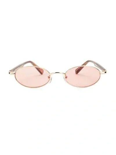 Le Specs Women's Sorcerer 50mm Oval Sunglasses In Rose Gold