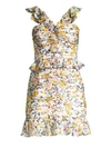 AMUR Elyse Ruffled Silk Mini Dress