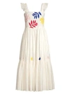 CAROLINA K Nika Ruffled Embroidery Apron Maxi Dress