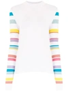 ANDREA BOGOSIAN STRIPED SLEEVES KNITTED TOP