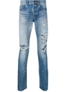 SAINT LAURENT SAINT LAURENT DISTRESSED JEANS - BLUE