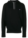 Maison Kitsuné Fox Patch Relaxed-fit Hoodie In Black