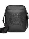 BURBERRY SMALL EMBOSSED CREST LEATHER CROSSBODY BAG