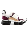 Givenchy Jaw Leather And Mesh Running Sneakers In White/purple