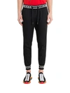 DOLCE & GABBANA STRETCH JOGGING trousers WITH WOOL JACQUARD INSERTS,10824231
