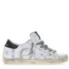 GOLDEN GOOSE WHITE SNEAKERS LOVE PRINT IN LEATHER,10824356
