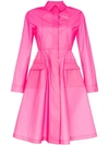 Palm Angels Collared Flared Skirt Windbreaker In Pink