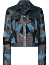 DIESEL BLACK GOLD CROPPED JACKET WITH SUEDE PATCHWORK