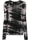 DIESEL BLACK GOLD LONG-SLEEVE T-SHIRT WITH TIE-DYED STRIPES