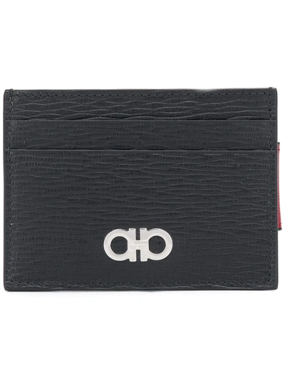 Ferragamo Double Gancio Cardholder In Black