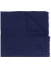 Faliero Sarti Long Plain Scarf In Blue