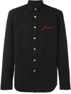 BALMAIN BALMAIN LOGO DENIM SHIRT - BLACK