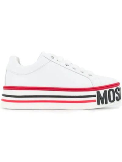 Moschino Platform Logo Trainers In White