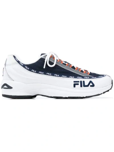 Fila Logo Lace-up Trainers In Blue