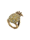 GUCCI CRYSTAL STUDDED PINEAPPLE RING IN METAL