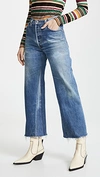 RE/DONE HIGH RISE WIDE LEG CROP JEANS