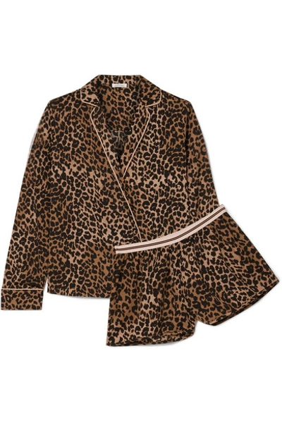 Love Stories Vigo And Eddie Leopard-print Satin Pyjama Set In Leopard Print