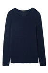 Atm Anthony Thomas Melillo Destroyed Wash Long-sleeve Slub Jersey Tee In Midnight Blue