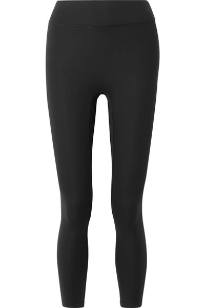All Access Center Stage Cropped Stretch Leggings In Black