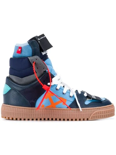 Off-white Men's Off Court Suede/leather High-top Sneakers In High Blue Orange