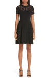 VALENTINO EYELET DETAIL KNIT DRESS,RB3KDA09PHC