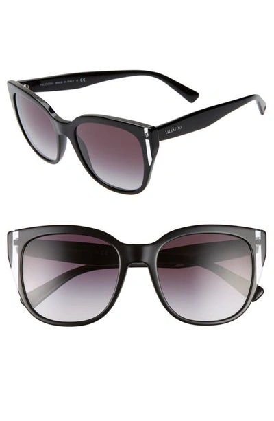 Valentino Colorblock Acetate Square Sunglasses In Gradient Grey