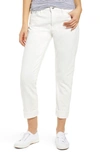 Ag The Ex-boyfriend Crop Slim Jeans In 01y Tonal White