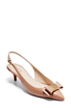 Cole Haan Tali Bow Leather Slingback Pumps In Beige