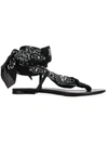 SAINT LAURENT DALLAS BANDANA OPEN SANDALS