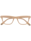 GUCCI GUCCI EYEWEAR CLASSIC MASS-SHAPE GLASSES - 大地色