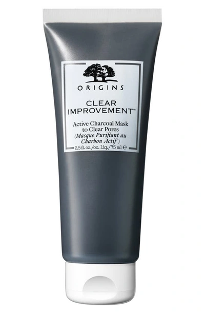 Origins Clear Improvement Active Charcoal Face Mask To Clear Pores 2.5 oz/ 75 ml In Grey