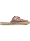 GUCCI PINK DOUBLE G LEATHER ESPADRILLES