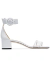 JIMMY CHOO JAIMIE 40 LEATHER AND PVC SANDALS