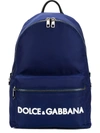 DOLCE & GABBANA DOLCE & GABBANA LOGO BACKPACK - BLUE