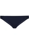 STELLA MCCARTNEY STELLA MCCARTNEY WOMAN STELLA MESH-TRIMMED STRETCH-JERSEY LOW-RISE BRIEFS MIDNIGHT BLUE,3074457345620080416