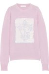 PETER PILOTTO PETER PILOTTO WOMAN INTARSIA WOOL, CASHMERE AND COTTON-BLEND SWEATER BABY PINK,3074457345619859653